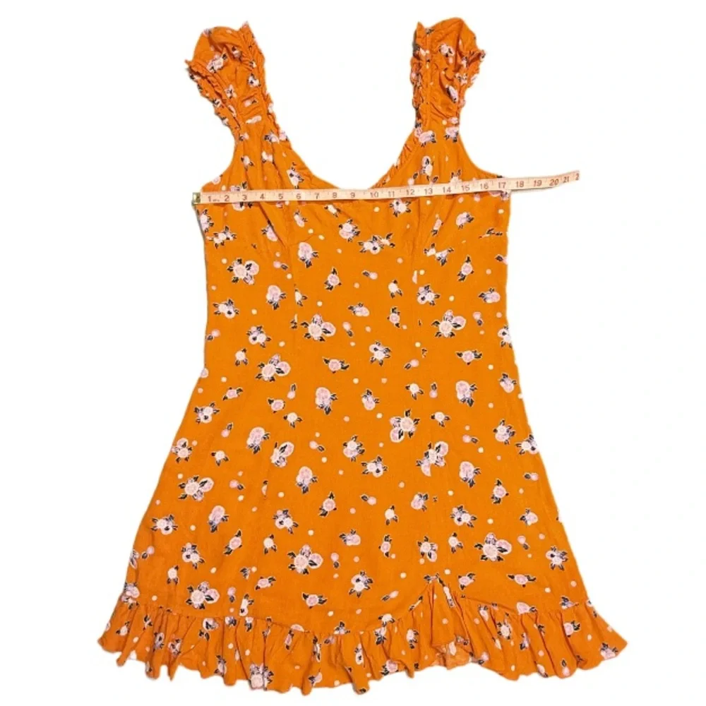 FREE PEOPLE | Like A Lady Mini Dress Orange Summer Beach Vacation Floral Boho